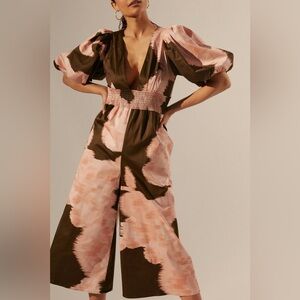 NEW Anthropologie Hutch Floral Plunging Jumpsuit